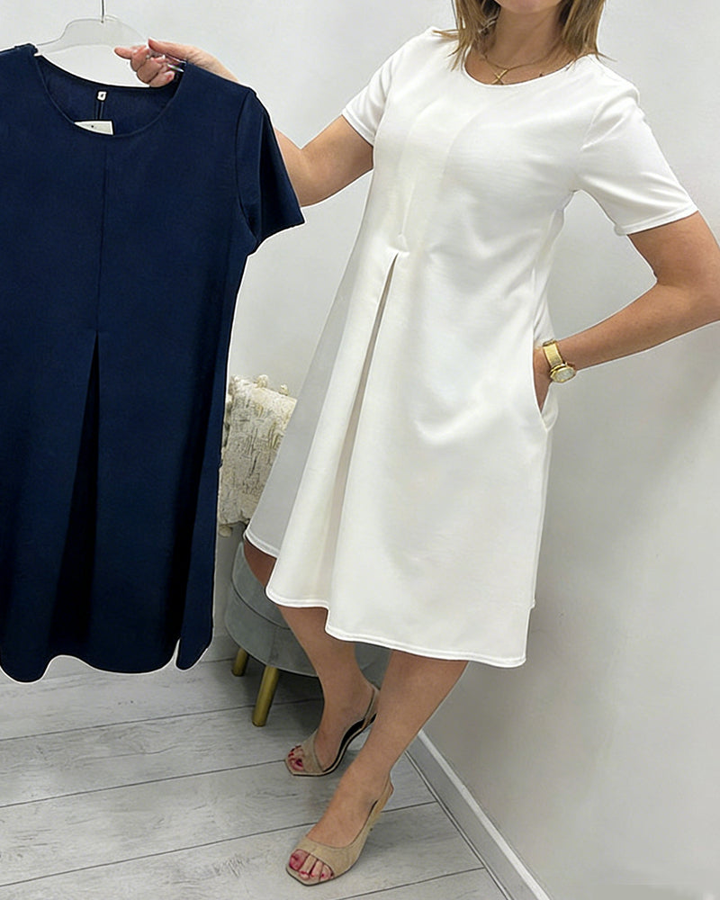 Klänning Enkel Kort Ärm A-Linje