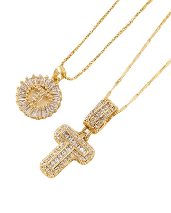 Halsband Initial Bokstav Hängsmycke 2 Förpackning