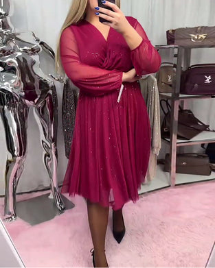 Klänning Temperament V-Ringning Modig