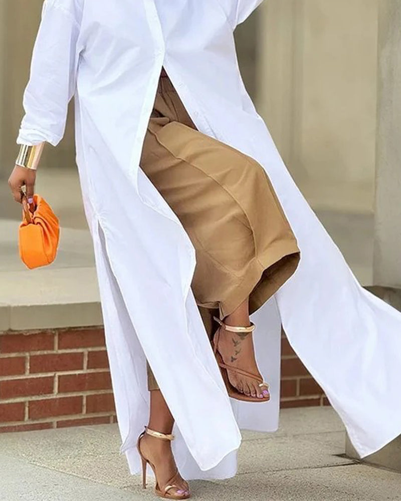 Byxor Enfärgad Elastisk Midja Tulpafåll Croppad