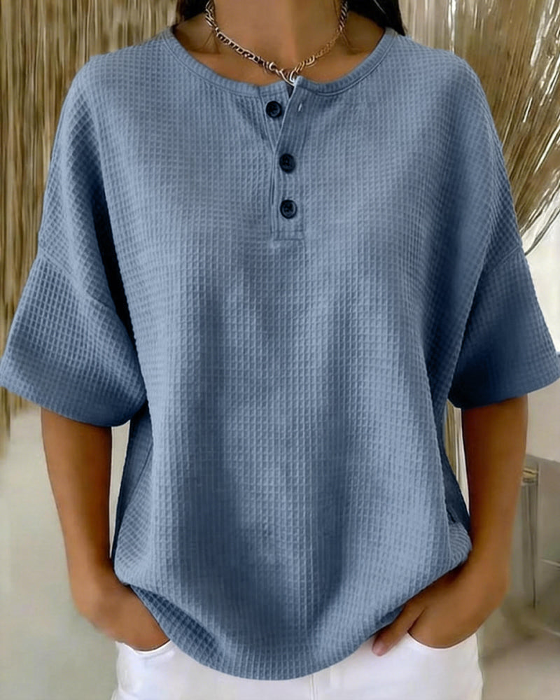 Topp Våffla Lössittande Avslappnad