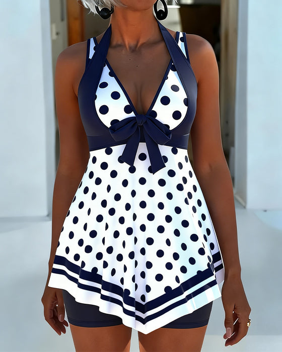 Tankini Halter Prickig Kjol