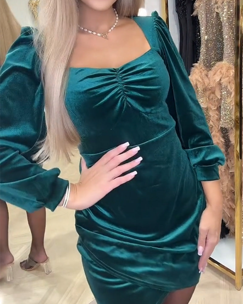 Klänning Modig Sammet Bred Krage