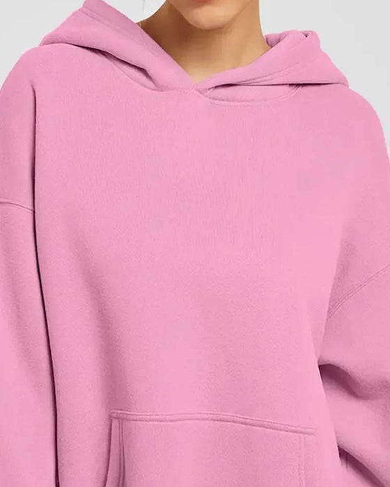 Hoodie Solid Färg Lång Ärm Casual