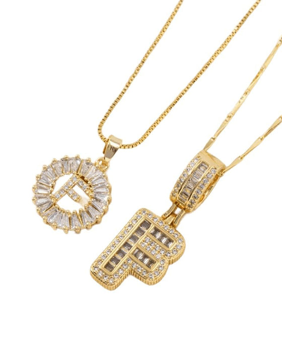 Halsband Initial Bokstav Hängsmycke 2 Förpackning