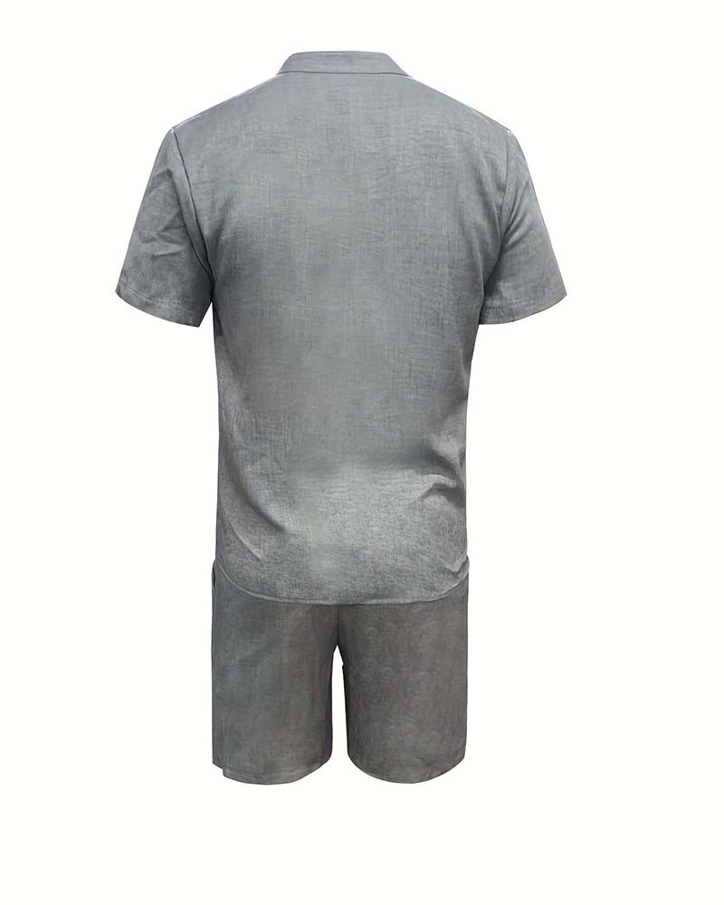 Herr Set Kortärmad Skjorta Och Shorts