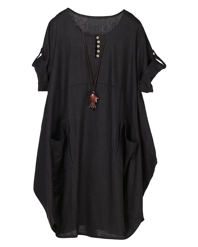 Klänning Avslappnad Och Konstnärlig Lös Passform