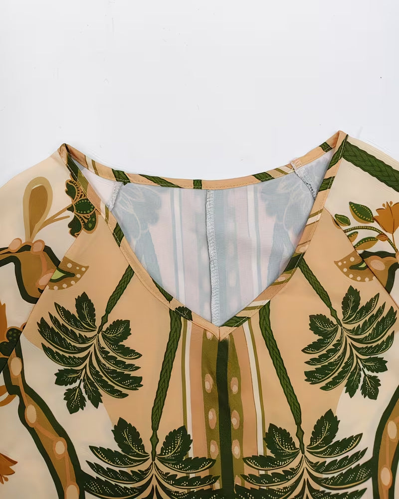 Klänning Tropiskt Blommigt Print Loose Fit A-Linje Klänning