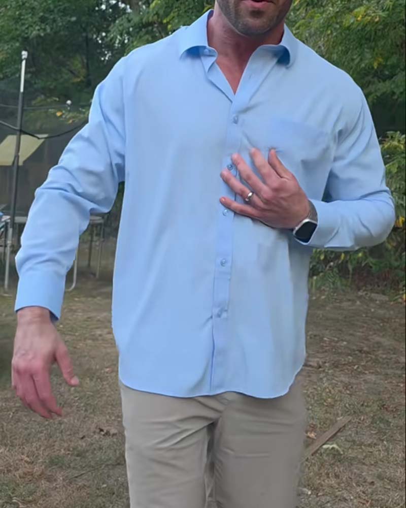 Skjorta Solid Casual Vattentät Stretch