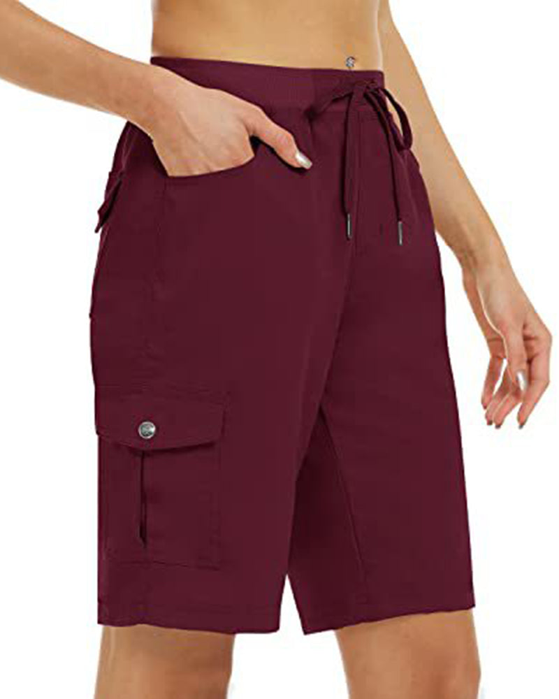 Kvinnors Shorts Snabbtorkande Cargoshorts Med Fickor