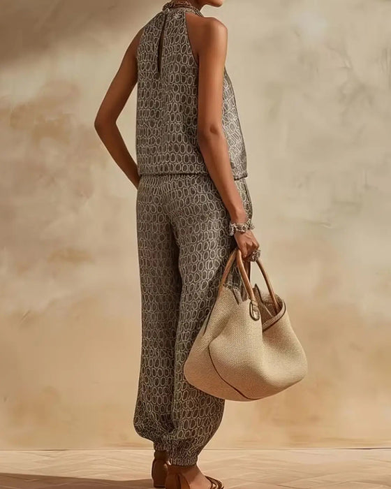 Set Geometrisk Halter Jogger