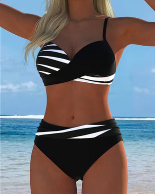 Bikini Kamisol Färgblock Kors