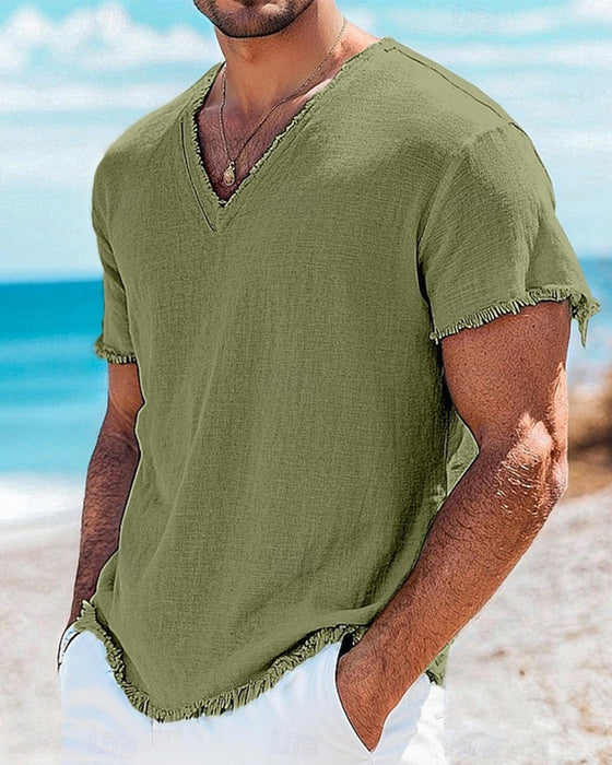 T-Shirt Herr Solid Kort Ärm