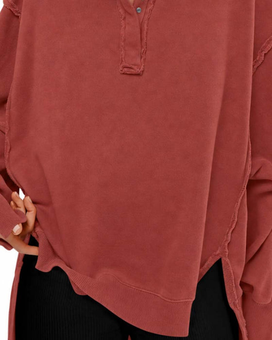 Sweatshirt Enfärgad Långärmad