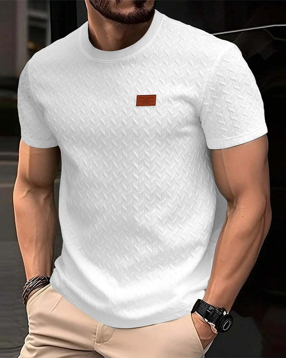 T-Shirt Herr Jacquard Kort Ärm