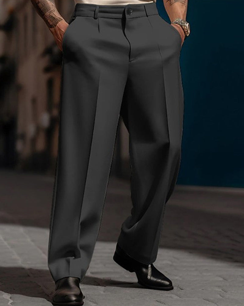 Byxor Herr Avslappnad Veckad Bred Ben