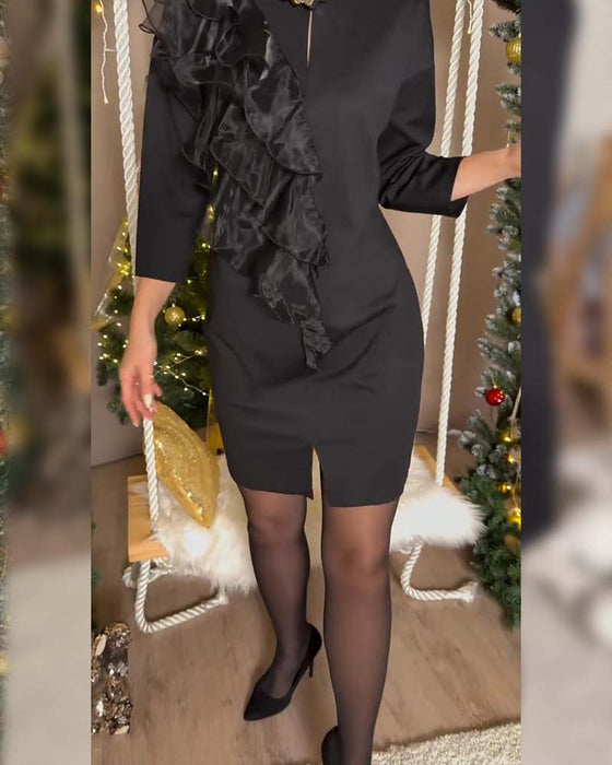 Klänning Stilfull Enfärgad Ryschad