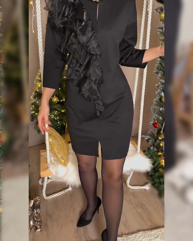 Klänning Stilfull Enfärgad Ryschad