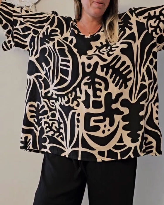 Topp Abstrakt Botaniskt Tryck Lös