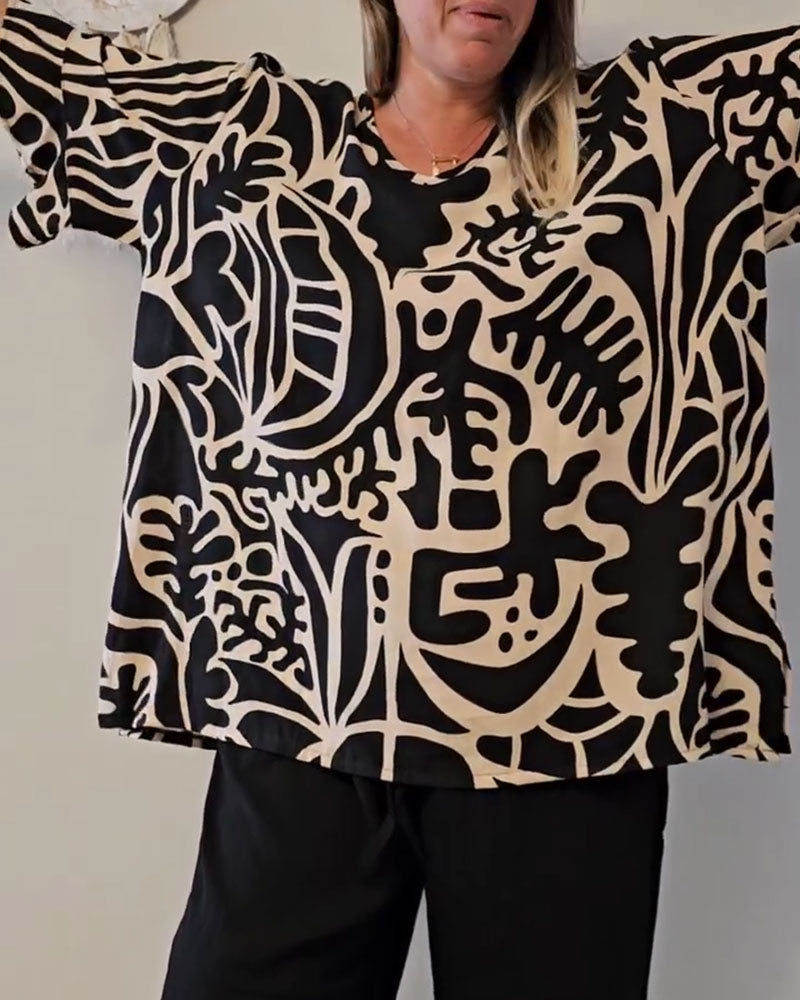 Topp Abstrakt Botaniskt Tryck Lös