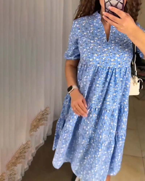 Lös blommig ledig klänning