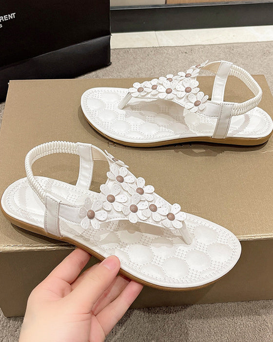 Strandtofflor Med 3D-Blommor