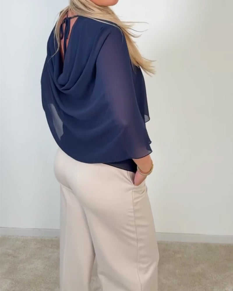 Blus Klockärm Rundhals