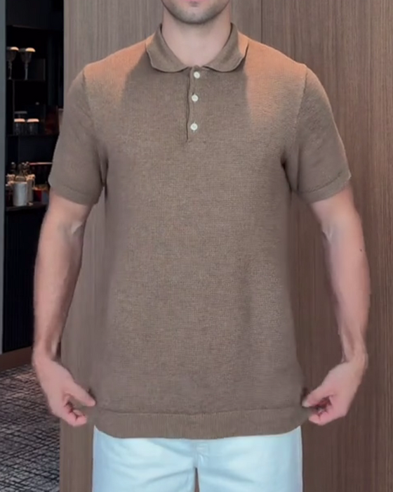 Herrt-Shirt Med Lös Passform – Avslappnad Polokrage