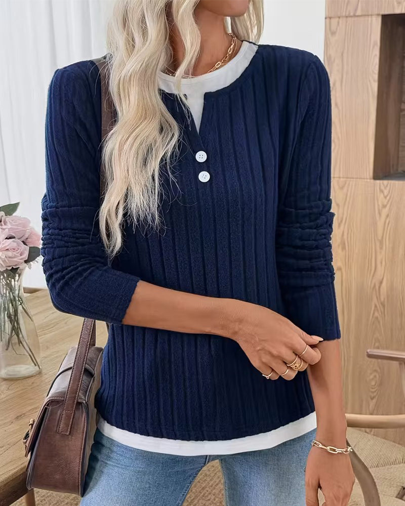 Topp Falsk Tvådelad Ribbad Brushed