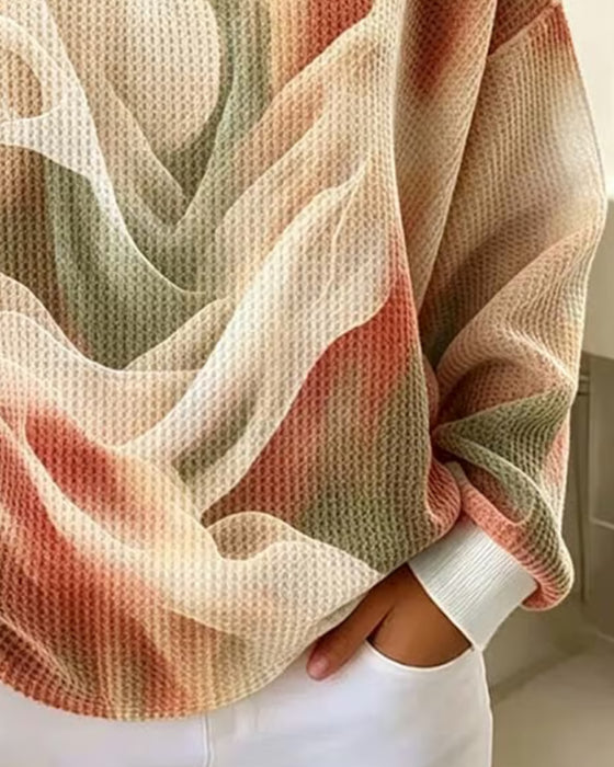 Sweatshirt Ombre Tryck Lång Ärm