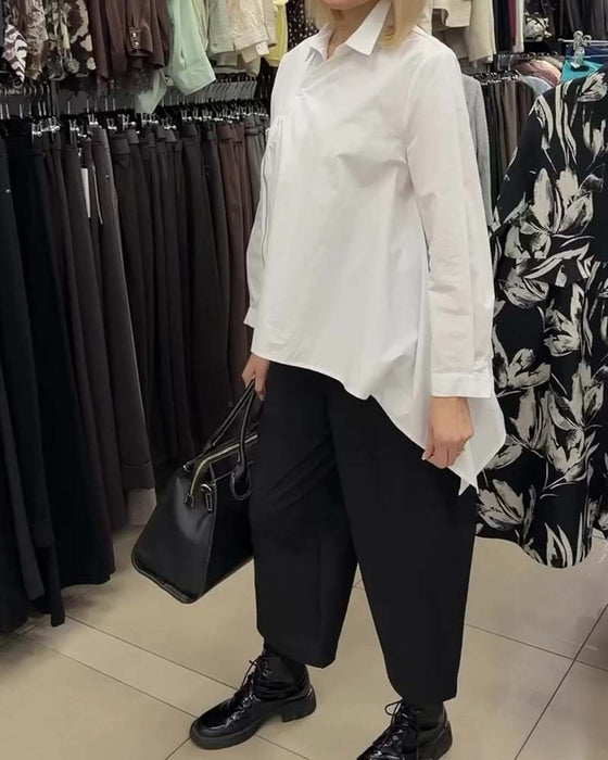 Skjorta Oregelbunden Sida Blixtlås