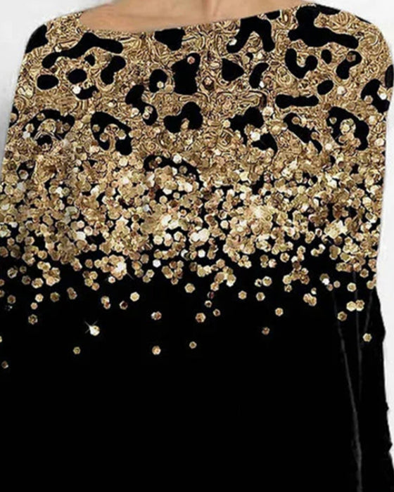 Casual Och Stylish Topp Med Leopardtryck