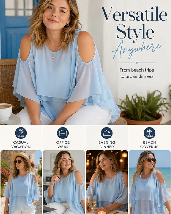 Blus Rundhalsad Bar Axel Asymmetrisk