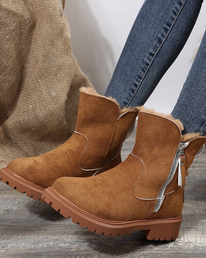 Damers Vinterstövlar Med Fleece