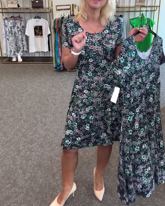 Klänning Stilfull Midjesmäck Tryckt