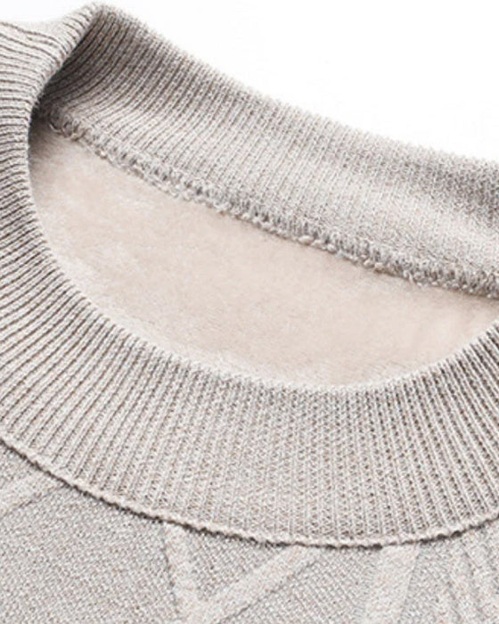 Tröja HerrS Vinter Foderad Med Plysch Varm Stickad