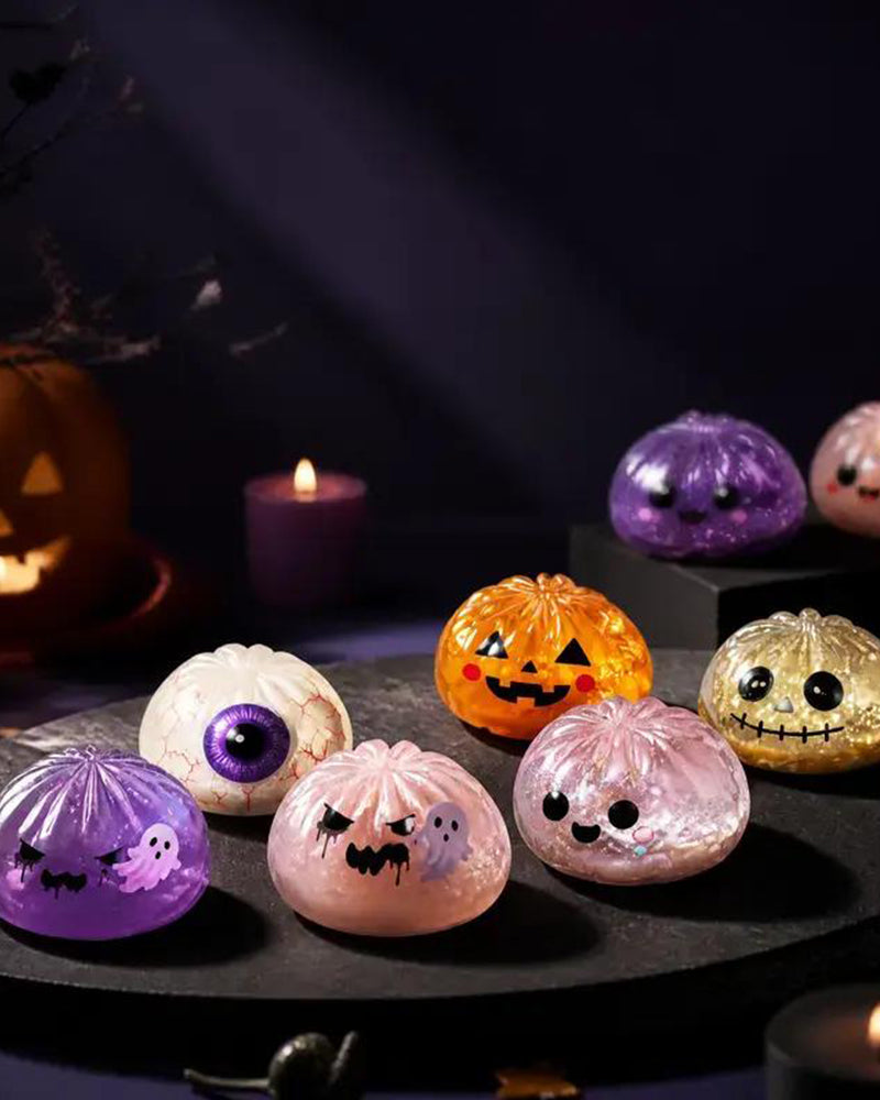 Halloween-Set Med Gulliga Läskiga Spök-Maruko-Mjuka Tryckleksaker, Miniatyr Bärbar Stressleksak, Sensoriska Produkter För Halloween-Tillbehör, Påfyllnad Till Festgodispåsar & Minipresenter