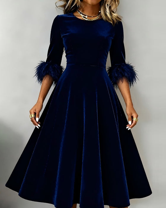 Klänning Rundi Hals Fleece Lappverk