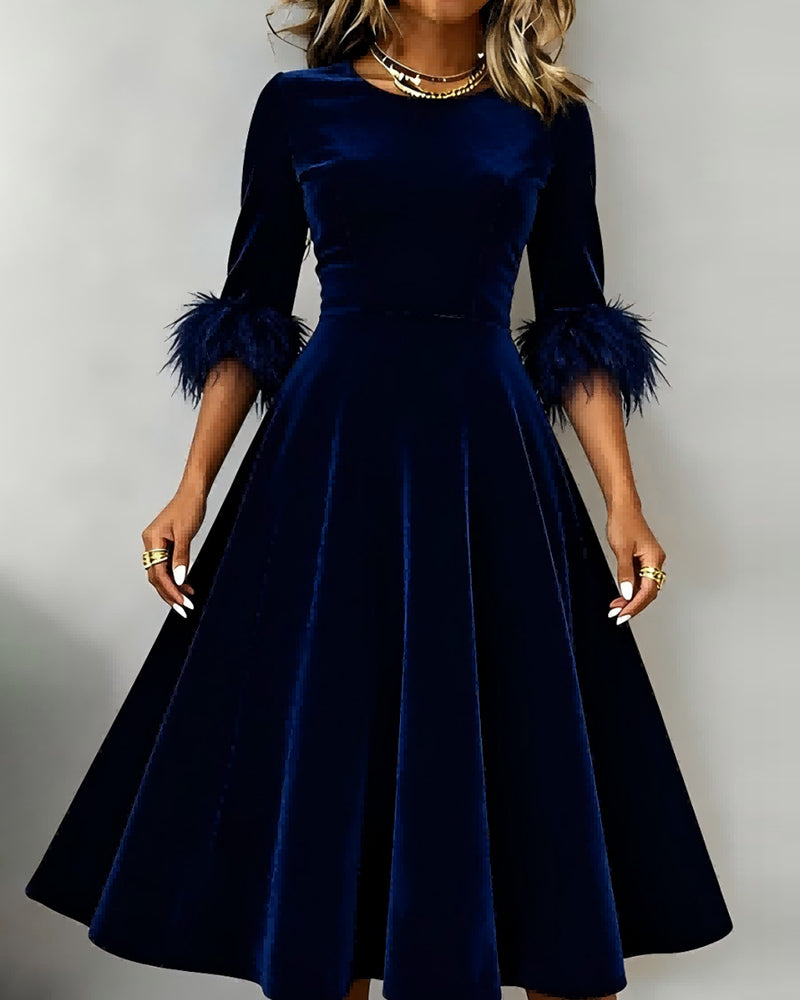 Klänning Rundi Hals Fleece Lappverk