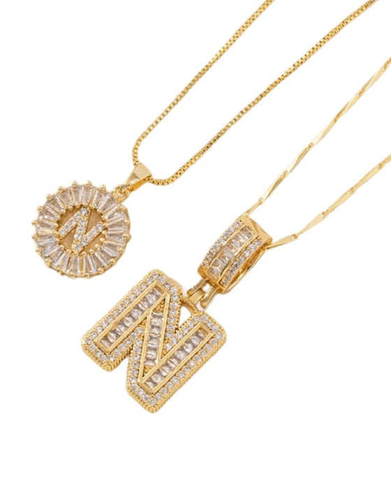 Halsband Initial Bokstav Hängsmycke 2 Förpackning