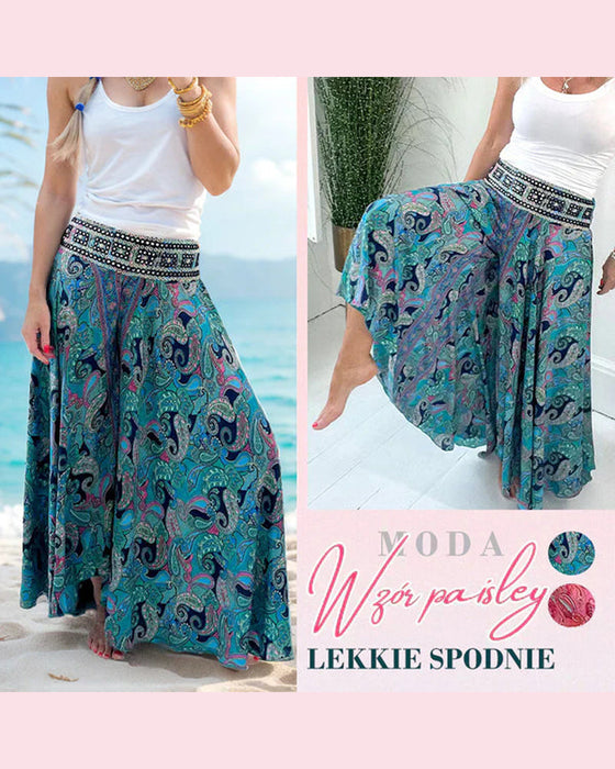 🌸 Mönstrad Avslappnad Halvlång Kjol