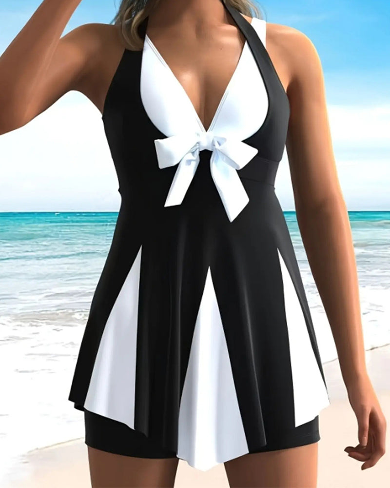 Semester Tankini Blockfärg Med Slöja