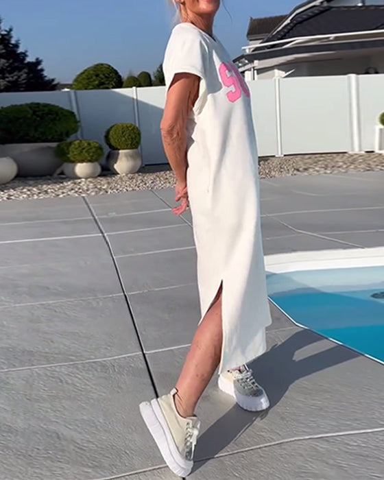 Klänning Mode Lössittande Slits