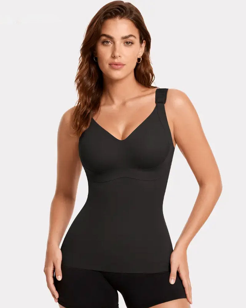 Linne Dam 3-I-1 Lätt Åtsittande Mjuk Termisk Shapewear Inbyggd Bh