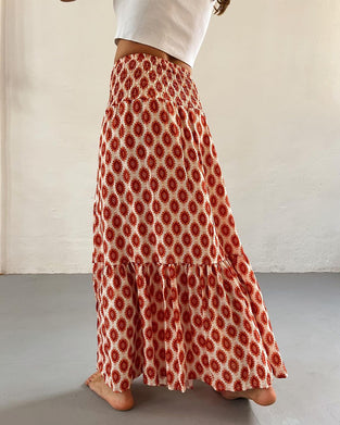 Plisserad elegant kjol med tryck