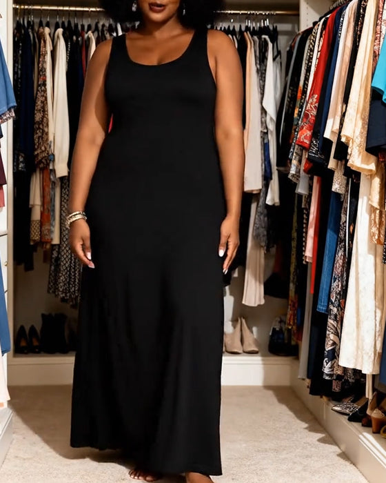 Klänning Ärmlös Lång A-Linje