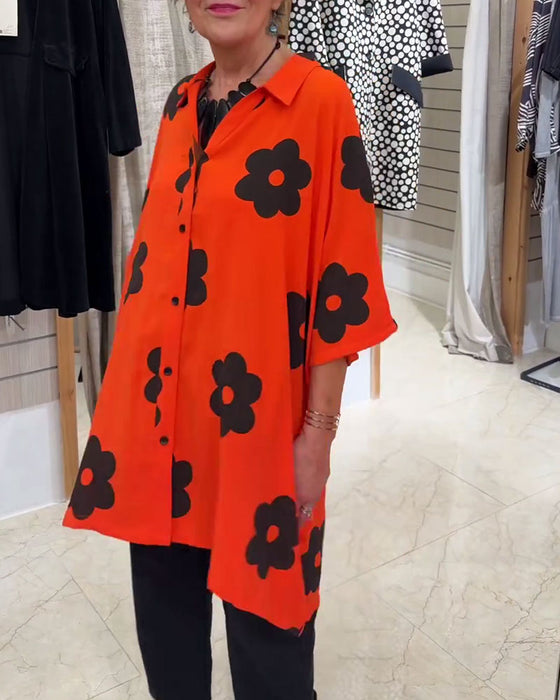 Skjorta Camp Krage Avslappnad Passform Midi