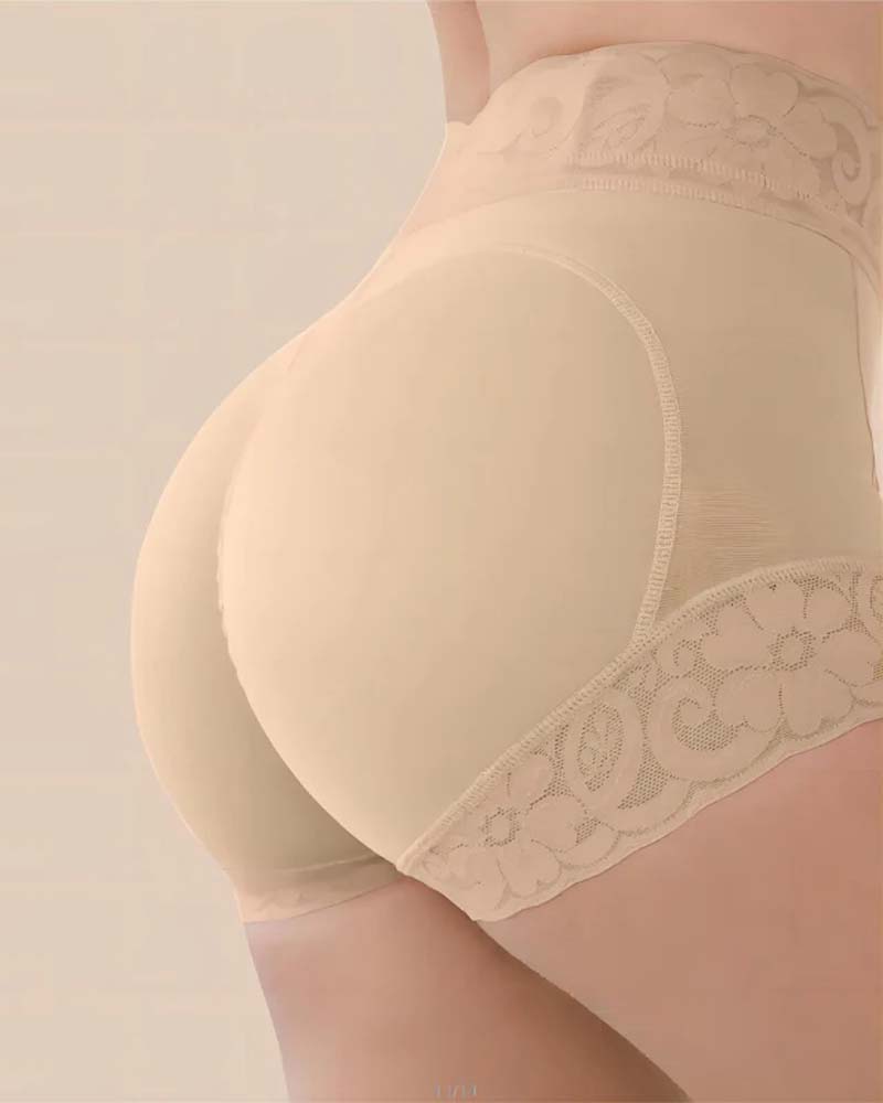 Kvinnors Shorts Spets Hög Midja Shapewear