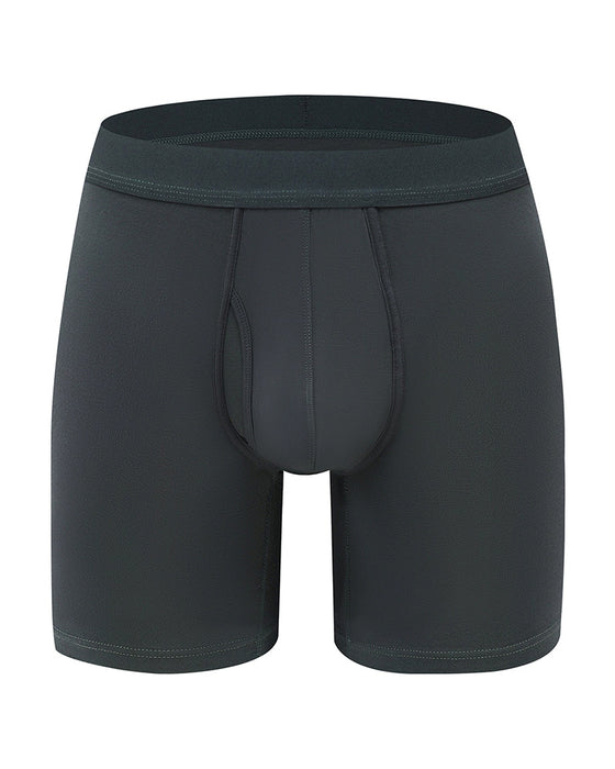 Herr Enfärgad Bambufiber Töjbar Boxershorts, Andningsbar Bekväm Underkläder För Dagligt Bruk, Casual Herr Underkläder För Alla Säsonger