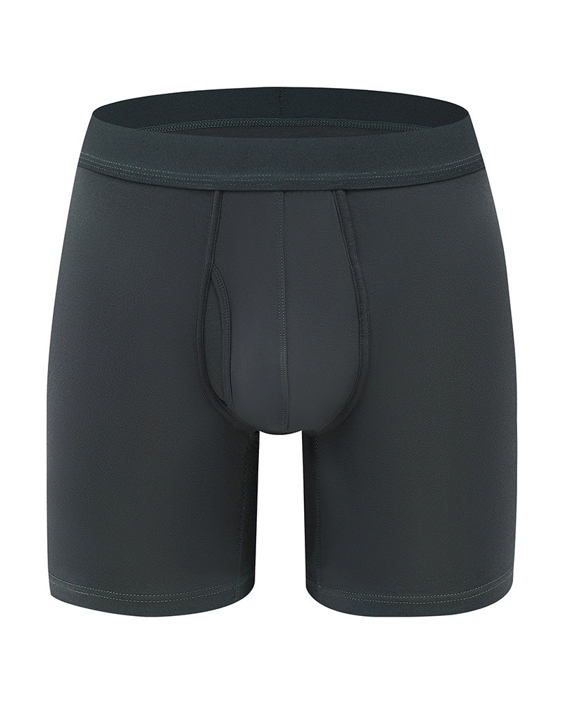 Herr Enfärgad Bambufiber Töjbar Boxershorts, Andningsbar Bekväm Underkläder För Dagligt Bruk, Casual Herr Underkläder För Alla Säsonger